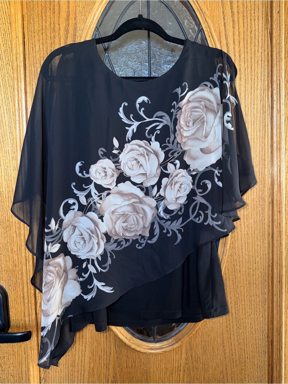 Roz & Ali Floral Chiffon Overlay Top